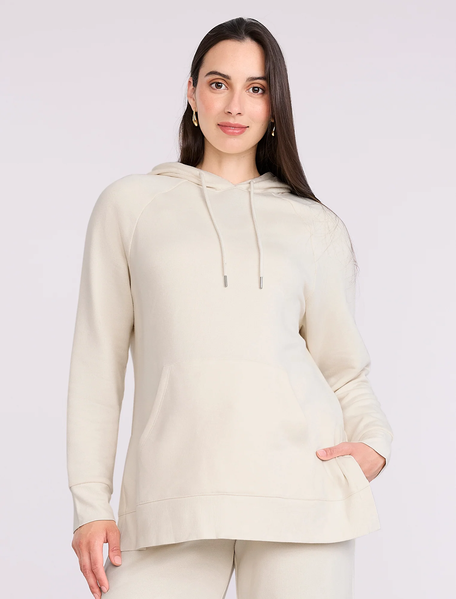 Maternity Tunic Hoodie with Side Slits - Fallshirt