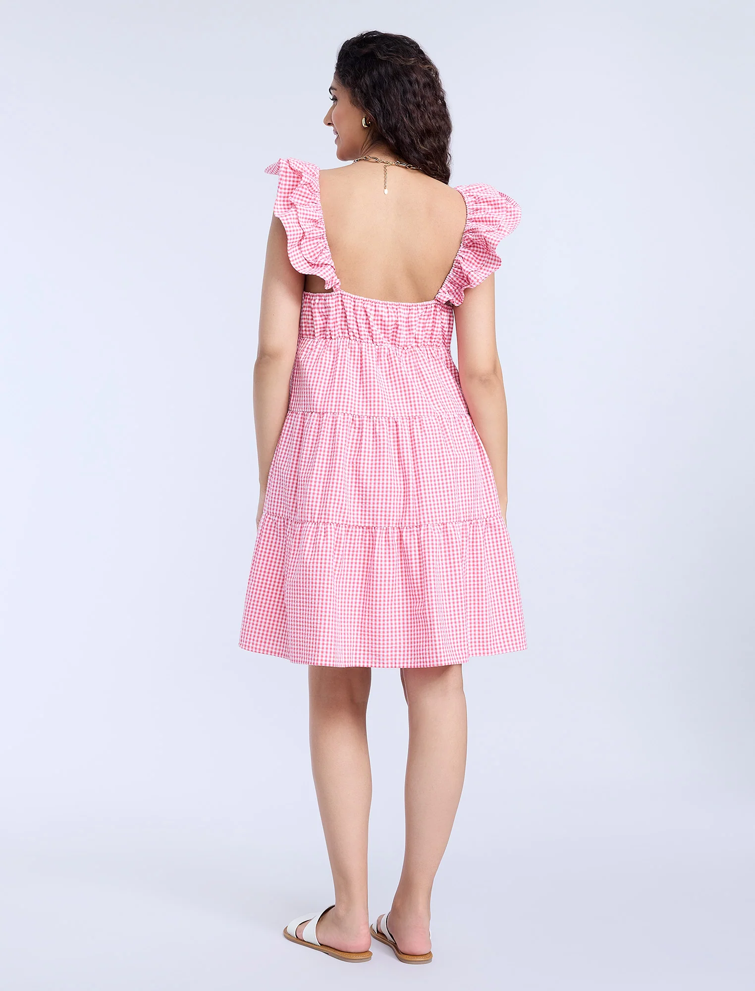 Short Sleeve Flutter Sleeve Dress - Fallshirt