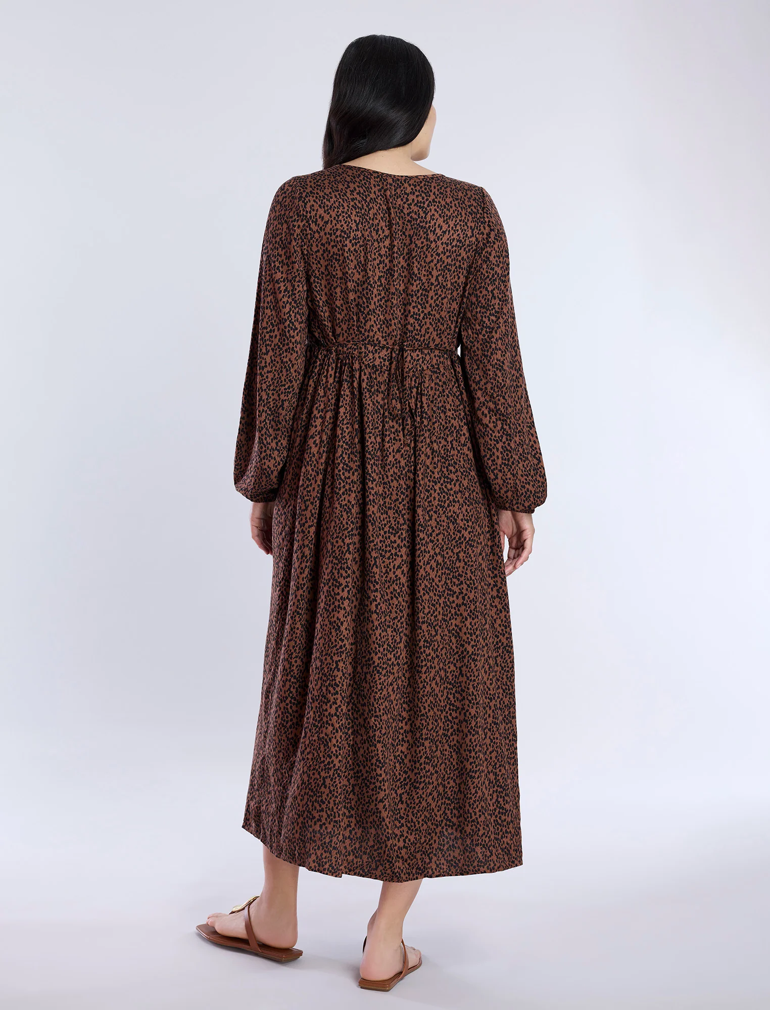 Long Sleeve Button Front Midi Dress - Fallshirt