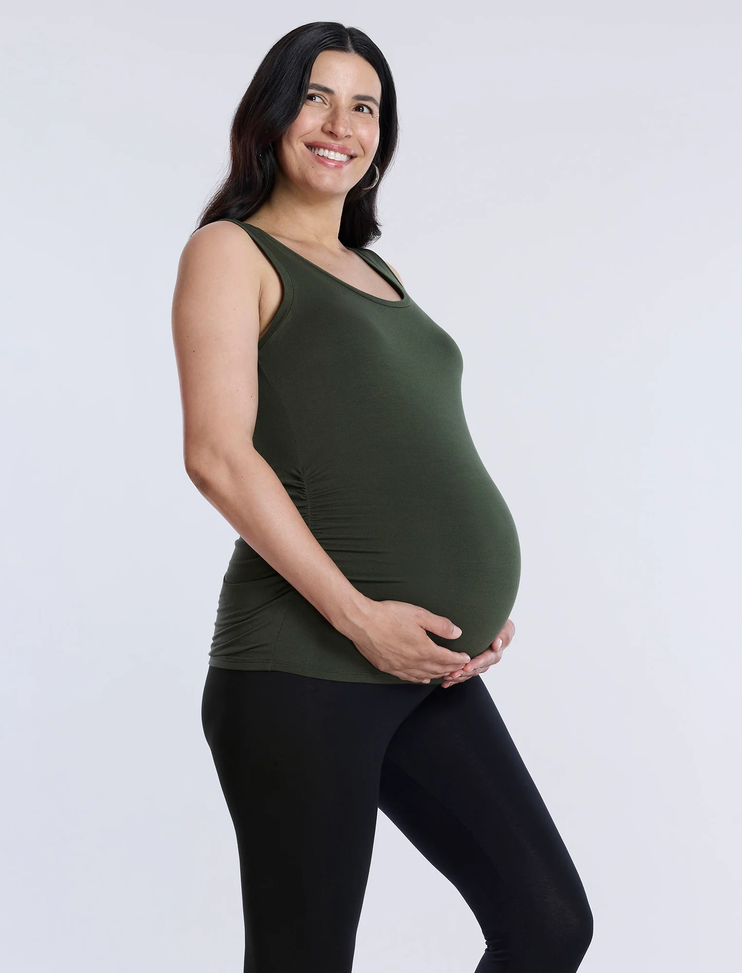 Side Ruched Maternity Tank Top - Fallshirt