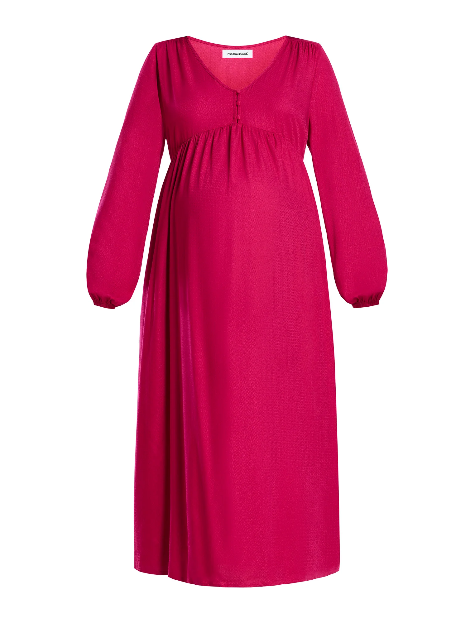 Long Sleeve Button Front Midi Dress - Fallshirt