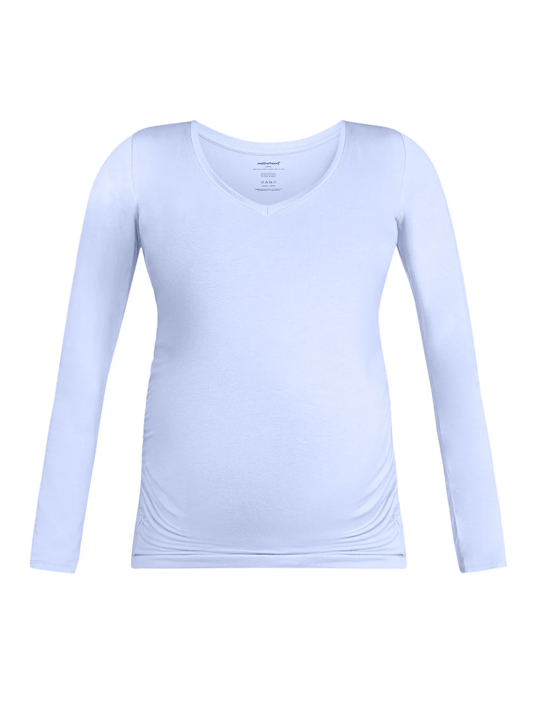 Side Ruched Long Sleeve V-Neck Maternity Tee - Fallshirt
