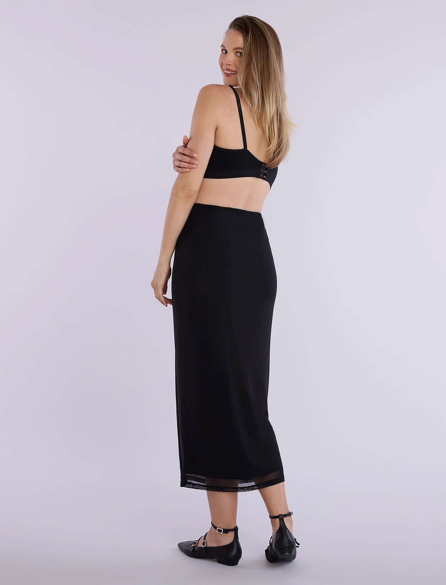 Bodycon Maxi Skirt in Mesh - Fallshirt