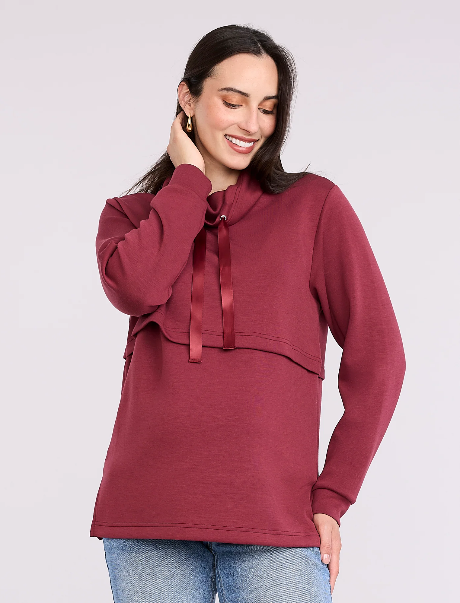 Funnel Neck Nursing Sweatshirt - Fallshirt